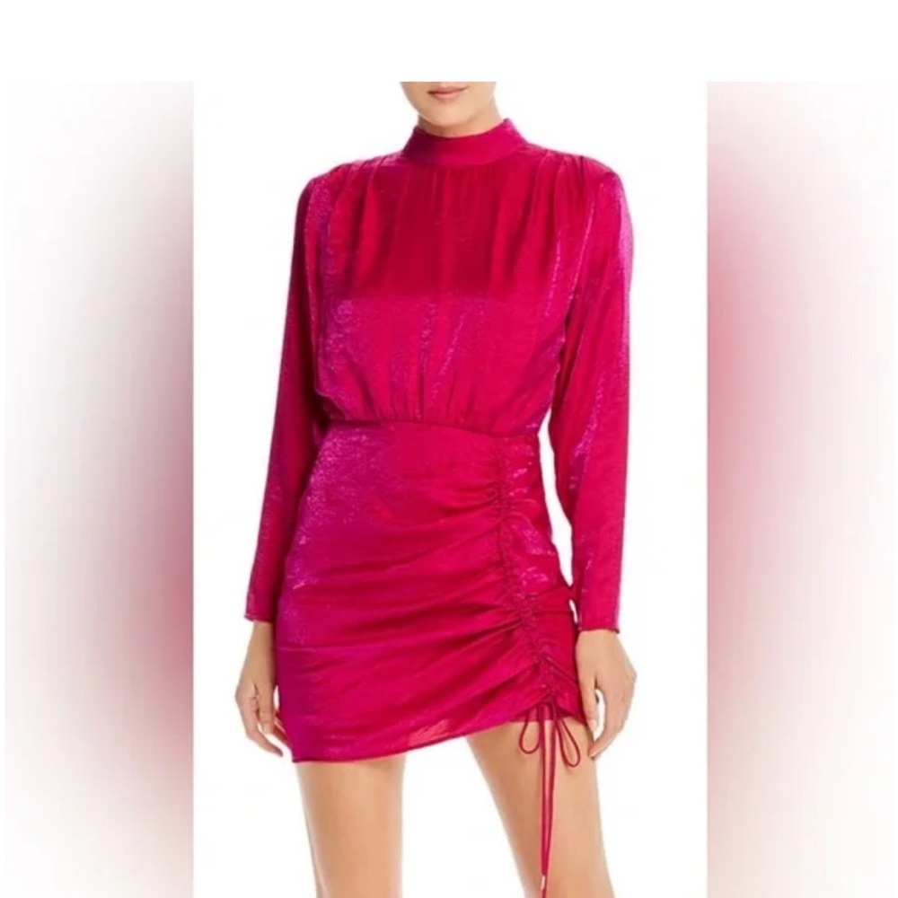 Finders Keepers Vibrant Pink Long Sleeve Dress